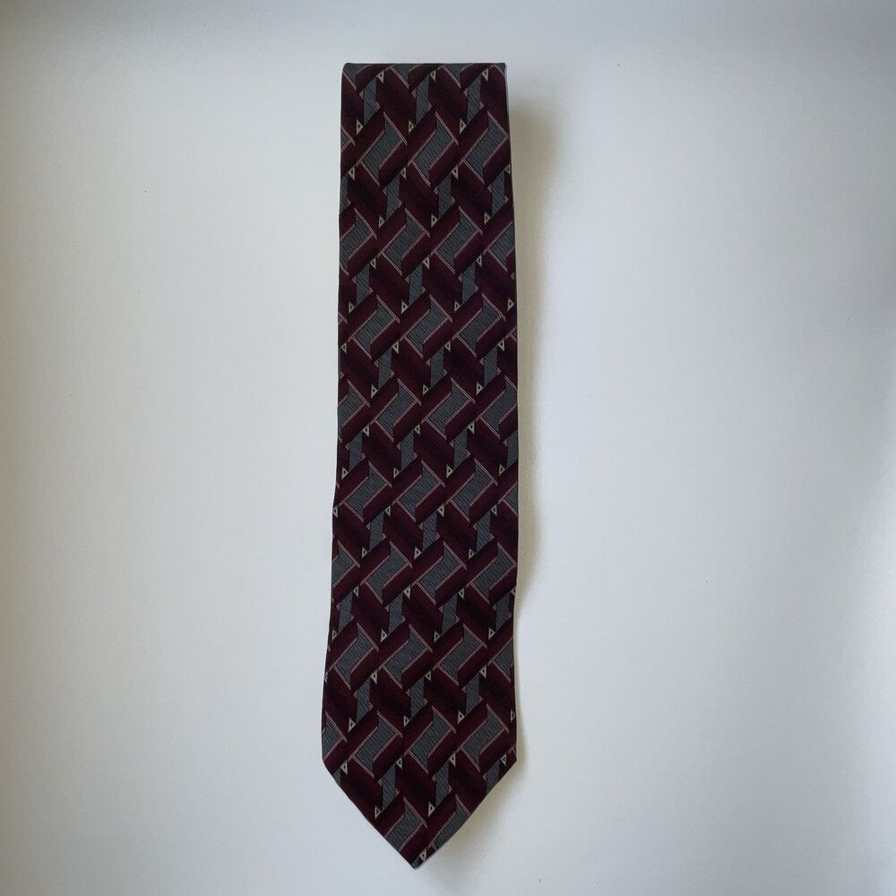 Dover Arrow Silk Neck Tie Mens Geometric Red